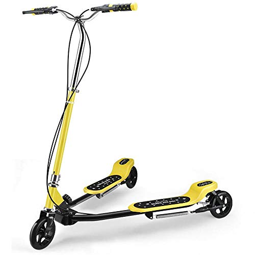 %26 OFF! Carbon Steel Stunt Scooters Girls with 3,Yellow Foldable Kids V Scooter for Kid Ages 5-8