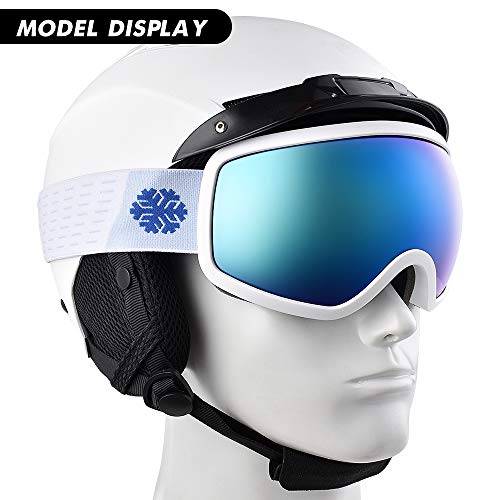 Snowledge Ski Snow Goggles Anti-Fog Ultraviolet Protection Over The Glasses Ski/Snowboard Goggles of Double Spherical Cool Lens for Men Women Adults