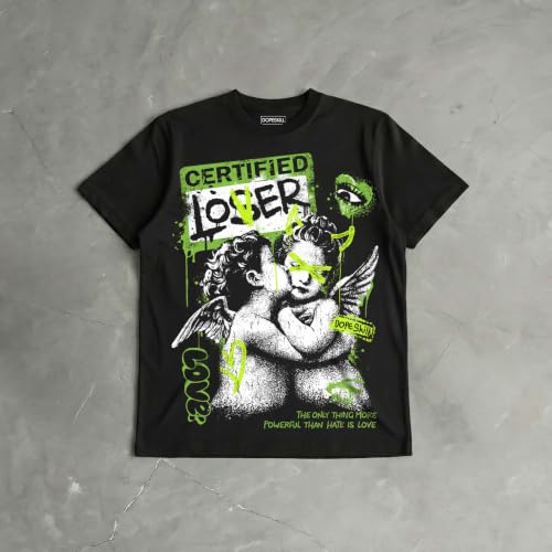 Image of DopeSkill Graphic Tee Streetwear Hip Hop Hypebeast Street Style Crew Neck Unisex T-Shirt Sneaker Colour Matching Shirts Angel