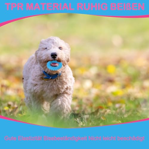 YSHODGU 3 Stück Kleiner Hund Ring, Welpe Zähne Kauen Spielzeug, für 360° Saubere Oral Haustierzähne und Beruhigen Juckreiz