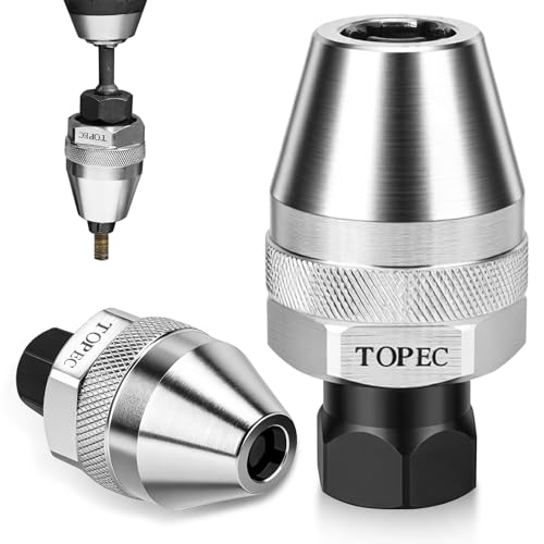 Topec 2Pcs Stud Extractor Set 1/4 & 3/8 Drive Stud Removal Tool Suitable for Removing 1/64-Inch to 1/2-Inch Bolts Premium CR-MO Steel Broken Bolt Extractor for Damaged Rusted or Stripped Studs