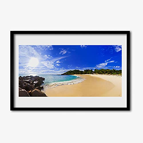 Affiche encadrée 60x40 cm Sun Sea Beach cadre MDF Tulup pour salon
