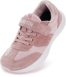 WHITIN Girls Wide Toe Box Running Shoes for Little Big Kids Zero Drop Walking Sneakers Size 10.5 Zapatos deportivos para niños Pink 29
