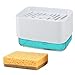 Distributeur de Savon Liquide en Plastique Gusto avec Porte-éponge pour évier de Cuisine Cadeau Gratuit d'éponge (Nouveau Blanc)