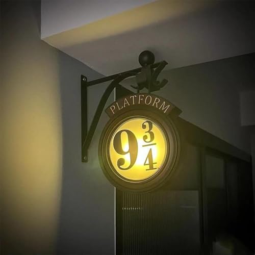 Gantanmo Vintage Platform 9 3/4 Night Light Hanging 9 Night Light Home Decor Sign Lights Decoration Gift for Fans (Standard)