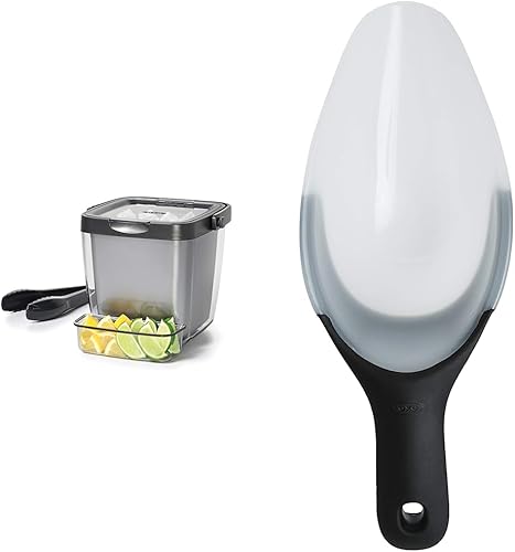 OXO Good Grips - Cubo de hielo con pinzas, cuchara y bandeja para adornar