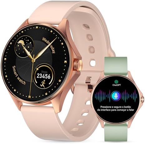 Smartwatch Feminino Relógio Inteligente com IA Chatgpt, 1.32’’ AM...
