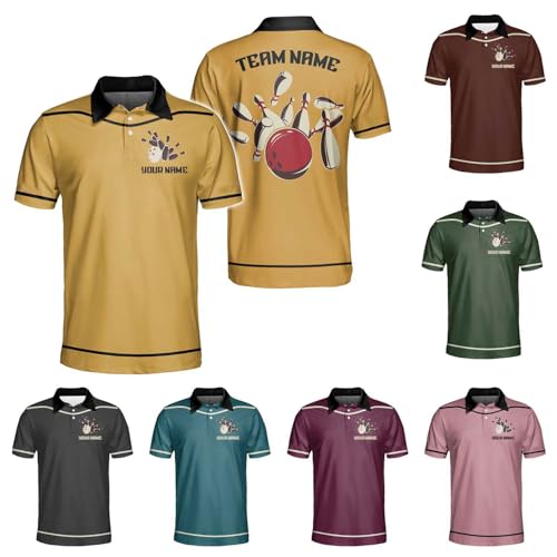 Personalized Name Bowling Polo Shirt 3D for Men and Women, Bowling Shirt, Bowling Shirts for Men Team Bowling Shirt