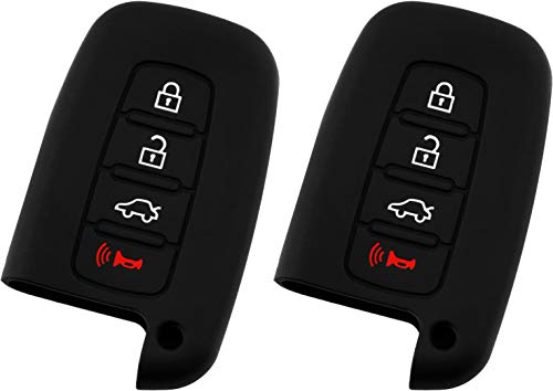 KeyGuardz Keyless Entry Remote Car Smart Key Fob Outer Shell Cover Soft Rubber Protective Case For Hyundai Kia SY5HMFNA04 (Pack of 2)