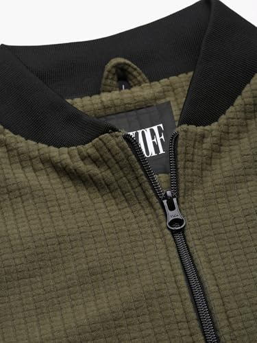 Image of SHOWOFFFF Men Solid Bomber Jacket | Mock Collar Full Sleeves Nylon Jacket for Mens | Slim Fit Regular Length Jacket for Men's