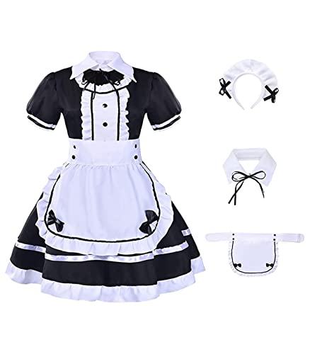 Aurueda Disfraz de maid de anima, vestido de maid francés, disfraz para cosplay, disfraz de Halloween