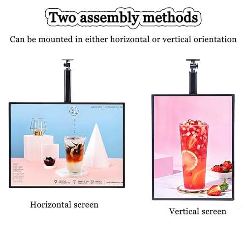 LED Light Box – Pannello digitale retroilluminato da parete con asta telescopica per ristoranti, teatri, bar e negozi, sottile schermo verticale per pubblicità