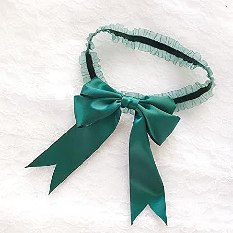 wusan Sexy Lace Bow Garter Bride Solid Color Fashion Comfortable Wild Thigh Ring Wedding Accessories (Color : Dark Green) Cover