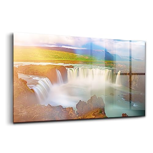 Wallart Fofofoss Waterfall Islande peinture sur verre moderne