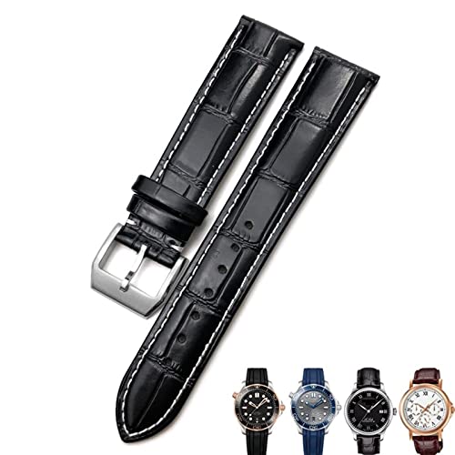 Bracelet de montre en cuir de vache véritable Omega Seamaster 300 agate fermoir papillon 20mm