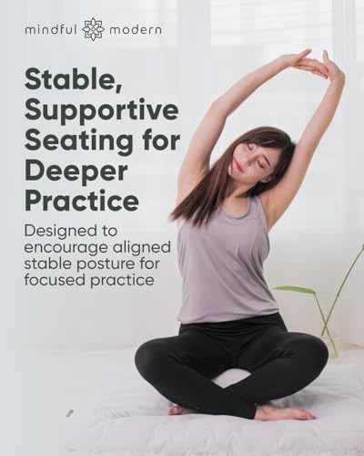 Mindful & Modern Large Meditation Cushion for Zafu Yoga - Meditation Pillow for Sitting on the Floor - Buckwheat Hull Filled Yoga Cushion with Removable, Washable 100% Cotton Cover and Carry Handle extra image 4 preview
