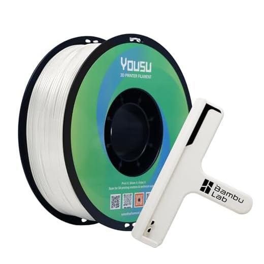 YOUSU ABS+ Filament 1.75mm, 3D Printer Filament ABS Plus, 1KG Spool (2.2 LBS) 3D Printing Filament for 3D Printers, White
