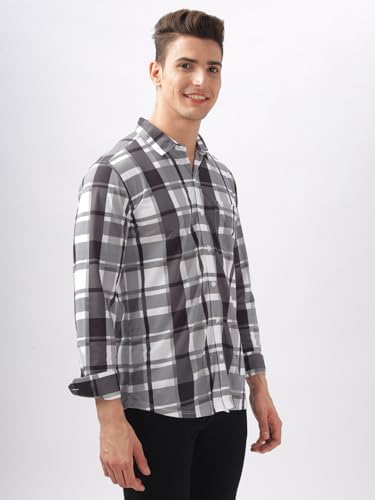 Image of BULLMER Trendy Regular Fit Striped Causal Full Sleeve Shirt for Men.