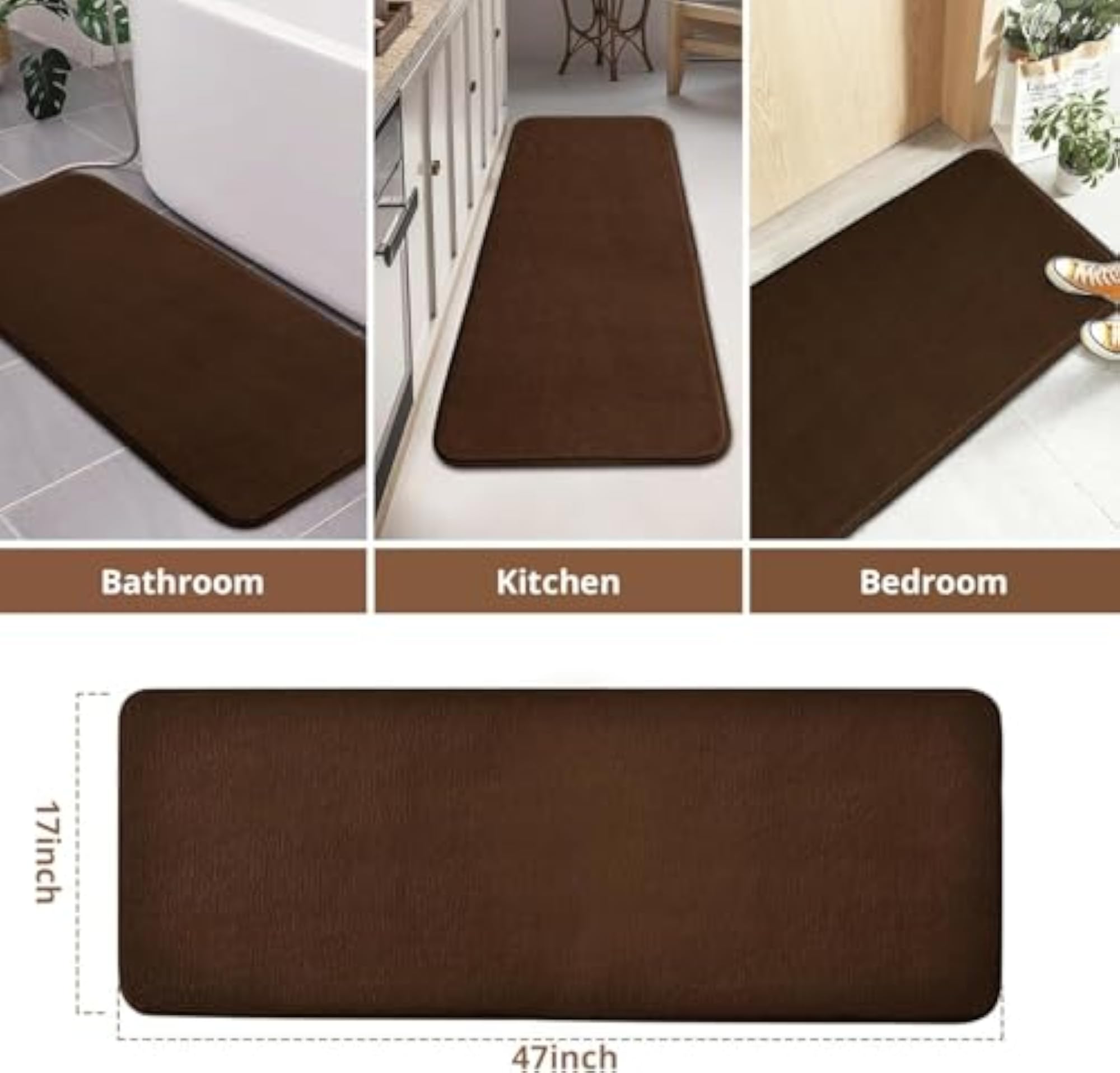 Memory Foam Bath Rugs, Soft & Water Absorbent, Machine Washable