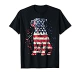 Patriotic Pitbull American Flag 4th of July Dog Pitbull Dad T-Shirt