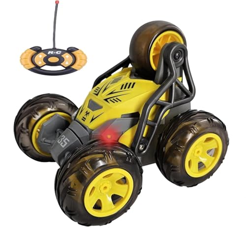 Image of Remote Control Rock Crawler Mist Smoke Spray Function, High Speed 1:18 RC Car Toys for Boys 2WD Off Road Vehicle Toy Cars for Kids Monster Truck Rock Climbing Car Toy (Stunt Cars Yellow)