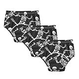 Toddler Training Pants, Skeletons Black Cotton Potty Training Underwear for Baby Boy Girl 3-Pack