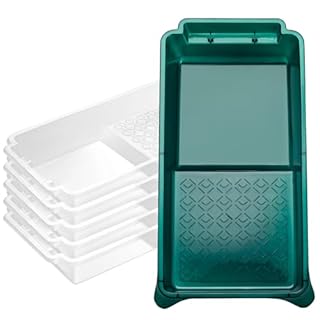 YiBaiBrush Paint Tray Liner, 6 Pack, 4 Inch Paint Roller Tray, Disposable Tray Liners 5pcs, Plastic Paint Tray with Roller Frame, for Home Decor, Walls and Furniture Painting