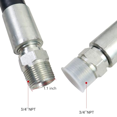 Image of 3 /4 Inch x 13 Foot Fuel Transfer Hose with 3 /4 inch Inch Dual NPT Threads Connecter male NPT fittings Compatible with All Electric Fuel Pumps for Dispensing Diesel Fuel,Gasoline,Kerosene Biodiesel