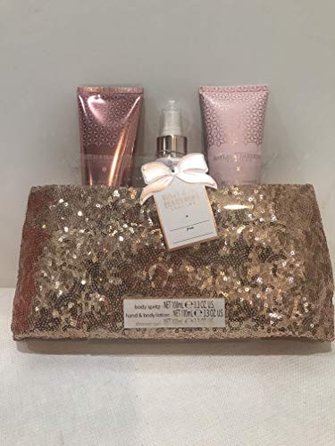 Evening Sequin Clutch with Shower Gel, Lotion and Body Spritz(Not Tested on Animals!!) (Jojoba, silk & almond oil (Light Pink))