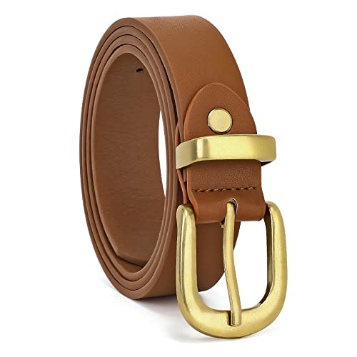 Women's Leather Belt for Jeans Pants, Fashion Ladies Belt for Dresses with Gold Buckle2