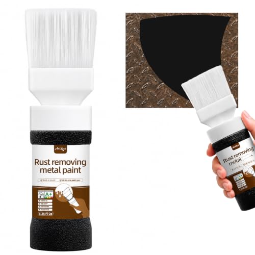 Image of Black Touch-Up Paint 6.35 Oz for Metal Surfaces,2-in-1 | Multi-purpose touch up coating, specially developed for all kinds of metal surfaces to cover scratches and marks.