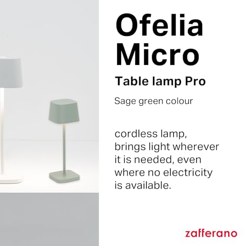 Zafferano, Ofelia Micro Lamp, Cordless Rechargeable Table Lamp with Touch Control, for Indoor and Outdoor Use Dimmer - Image 2