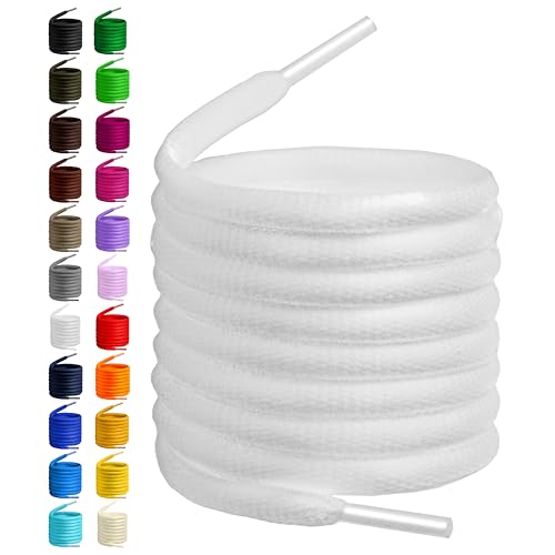 Image of Birch Oval Shoelaces 27 Colors Half Round 1 /4 inch Shoe Laces 4 Different Lengths