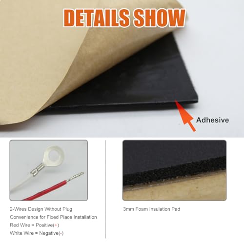 Image of Facon 6 inch x 18 inch RV Pipe Heater Pad - 2Packs, Work for 1-1 /2 inch Pipe, Heating Pad for RV, Camper, Travel Trailer and Motorhome Water Tank System, DC 12Volts-13.5Volts