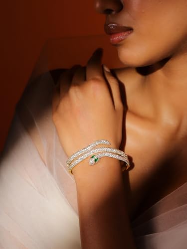 Image of Rubans Demi Fine Stainless Steel Bracelet Emerald CZ Gift for Women & Girls