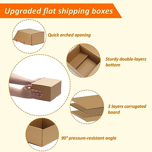 Image of HORLIMER 8x6x4 inches Shipping Boxes Set of 25, Brown Corrugated Cardboard Box Literature Mailer