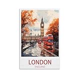 PuPLuM London England Vintage-Reiseposter, 20 x 30 cm, 
