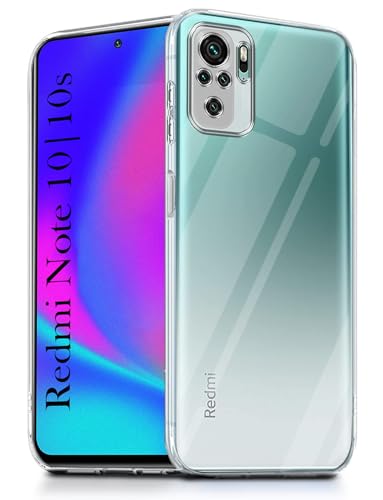 Image of Jkobi Back Cover for Xiaomi Mi Redmi Note 10 | Note 10S (Silicone Clear Shockproof Case with Camera Protection | Soft and Flexible | Transparent)
