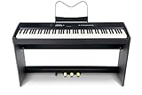 Stagepiano-Ständer, mit 3er-Pedaleinheit, passend zu den Modellen McGrey SP-100 & SP-100-Plus, einfacher Aufbau, Material: Holz, Maße (BxHxT): 132,5 cm x 62,5 cm x 32,5 cm, Gewicht: 3,0 kg, Farbe: schwarz, inkl. Befestigungsmaterial