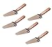 Mengbaobao 5x Pizza Pie Server Cake Holder Transfer Triangular Spade Spatula for Cake Baking Wood Wooden Handle Shovel Stainless Steel