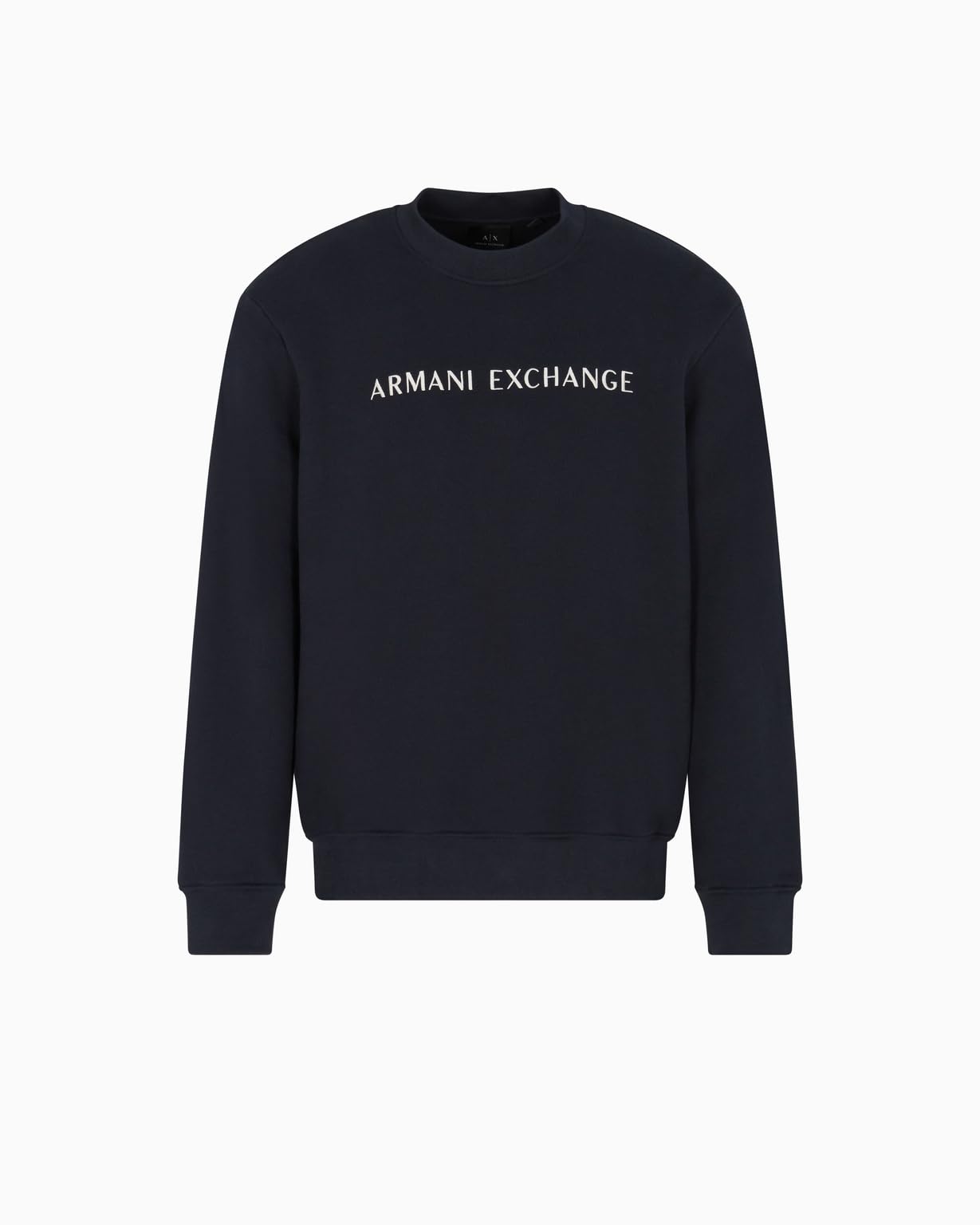 Armani Exchange Sudadera para Hombre de Manga Larga con Logotipo Frontal y Cuello Redondo, Azul, L, Azul Oscuro, L