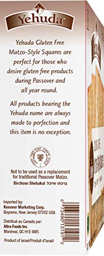 Yehuda Gluten-Free Matzo Squares Toasted Onion, 10.5 Ounce (Pack of 3)