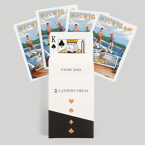 Lantern Press Naipes Póker con Arte Michigan y Deportes Acuáticos miniatura 6