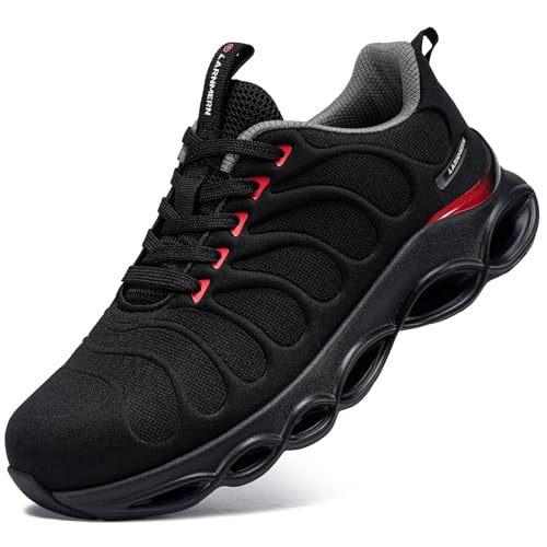 Image of LARNMERN Steel Toe Shoes for Men Women Lightweight Work Safety Shoes Sneakers Comfortable Safety Toe Sneakers Stylish Work Shoe Colorful Zapatos de Seguridad
