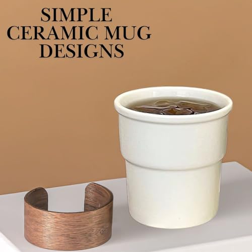 Set 2 Mugs de Cerámica Blanca 220 ml Taza con Manguito miniatura 4