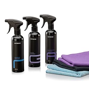Autobead Interior Cleaning Kit – Includes All Purpose Cleaner 1L, Interior Detailer 500ml, Glass Cleaner 500ml, Glass Towel, 2 Microfibre Cloths and Air Freshener – Vehicle and Motorbike Washing Kit