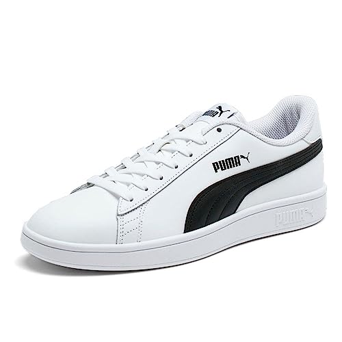 PUMA PUMA Unisex-Adult Smash 2 Sneaker, L White-Black, 4 M US
