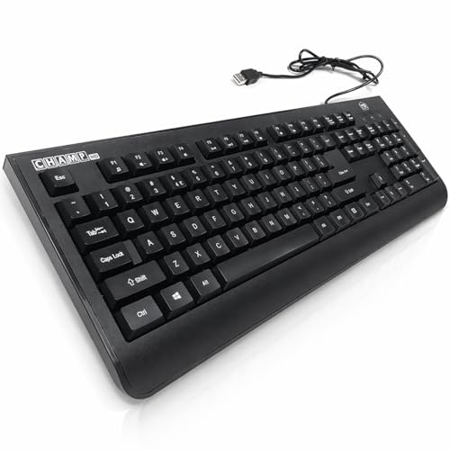 Image of TVS ELECTRONICS Champ HD -Heavy Duty keyboardUSB Wired Keyboard, Plug-and-Play, Multimedia Functions, Palm Rest, 10 Million Key Strokes