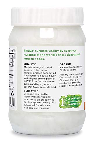 Nutiva Organic, Unrefined, Virgin Coconut Oil, 15 Fl Oz (Pack Of 1) & Organic, Steam Refined Coconut Oil From Non-Gmo, Sustainably Farmed Coconuts, 15 Fl Oz (Pack Of 1) #TOP5
