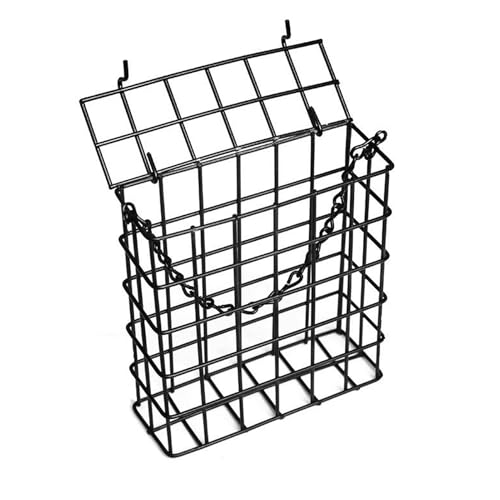 Alimentador de Suet para Aves Silvestres - Metal Mesh Suet Cake Alimenter | Alimentador para Colgar al Aire Libre para Pinzas, cardinales, Chickadee, pájaro Azul, para pájaros de Alambre Dura